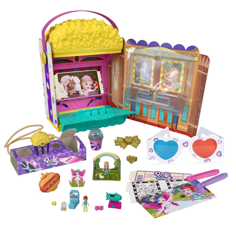Polly Pocket Cofre con Forma de Cubo de Palomitas, Incluye 20 sorpresas, Juguete para Regalo +4 años (Mattel GVC96