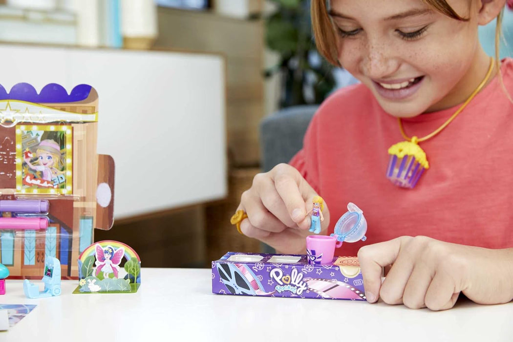 Polly Pocket Cofre con Forma de Cubo de Palomitas, Incluye 20 sorpresas, Juguete para Regalo +4 años (Mattel GVC96