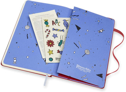 Moleskine, Limited Edition Notebook, Pinocchio Mangiafuoco, Lined Layout and Hard Cover, Large Format 13x21 cm, Scarlet Red Colour, 192 Pages