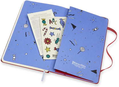 Moleskine, Limited Edition Notebook, Pinocchio Mangiafuoco, Lined Layout and Hard Cover, Large Format 13x21 cm, Scarlet Red Colour, 192 Pages