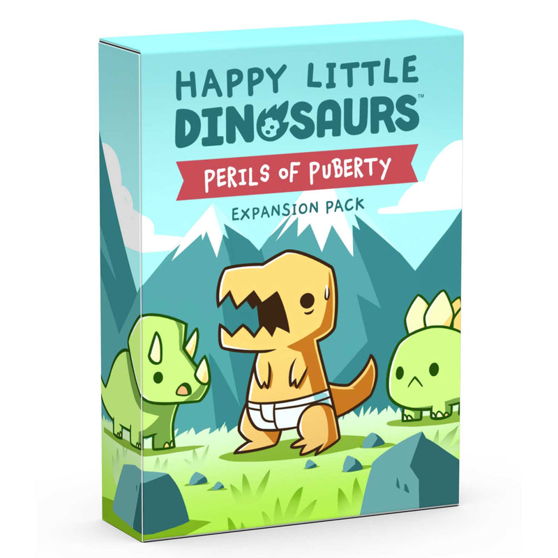TeeTurtle , Happy Little Dinosaurs: Perils of Puberty Expansion, Board Game, Ages 8+, 2-4 Players, 30-60 Minutes Playing Time