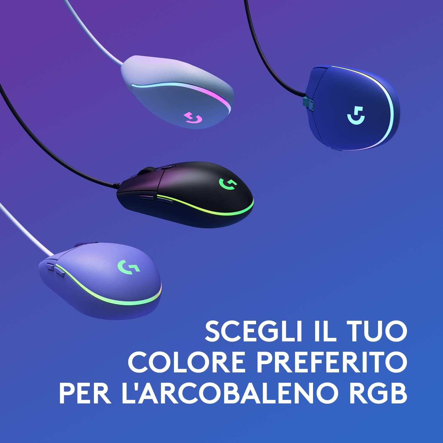 Logitech G203 LIGHTSYNC Gaming Mouse with Customizable RGB Lighting, 6 Programmable Buttons, Gaming Grade Sensor, 8K DPI Tracking, Lightweight - Blue G203 Blue
