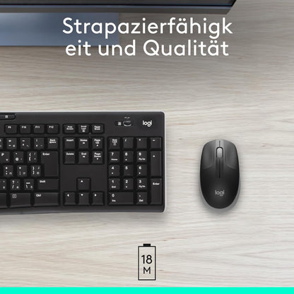 Logitech Wireless Mouse M190, Full Size Ambidextrous Curve Design, 18-Month Battery with Power Saving Mode, USB Receiver, Precise Cursor Control + Scrolling, Wide Scroll Wheel, Scooped Buttons