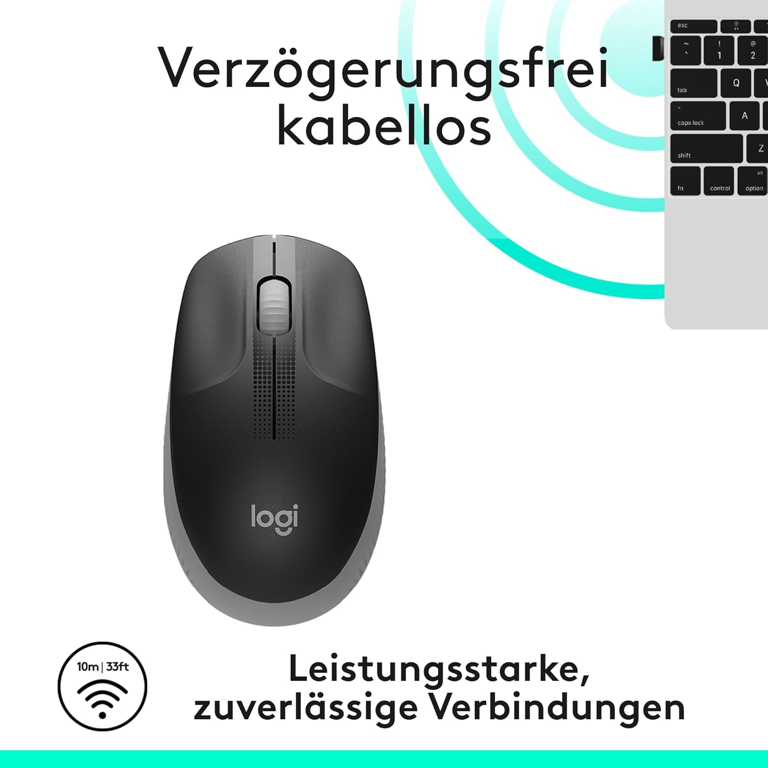 Logitech Wireless Mouse M190, Full Size Ambidextrous Curve Design, 18-Month Battery with Power Saving Mode, USB Receiver, Precise Cursor Control + Scrolling, Wide Scroll Wheel, Scooped Buttons