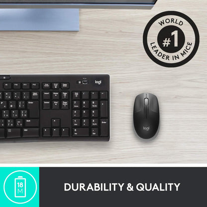 Logitech Wireless Mouse M190, Full Size Ambidextrous Curve Design, 18-Month Battery with Power Saving Mode, USB Receiver, Precise Cursor Control + Scrolling, Wide Scroll Wheel, Scooped Buttons