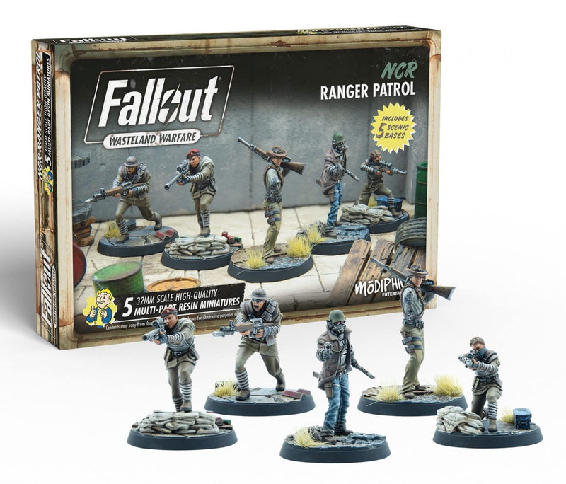 Modiphius Entertainment Fallout Wasteland Warfare NCR Ranger Patrol Miniatures Set