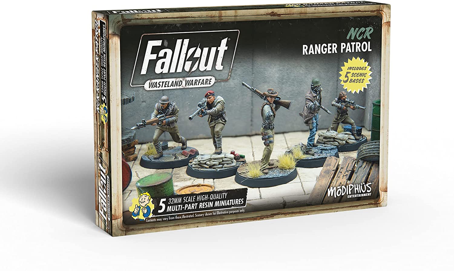 Modiphius Entertainment Fallout Wasteland Warfare NCR Ranger Patrol Miniatures Set