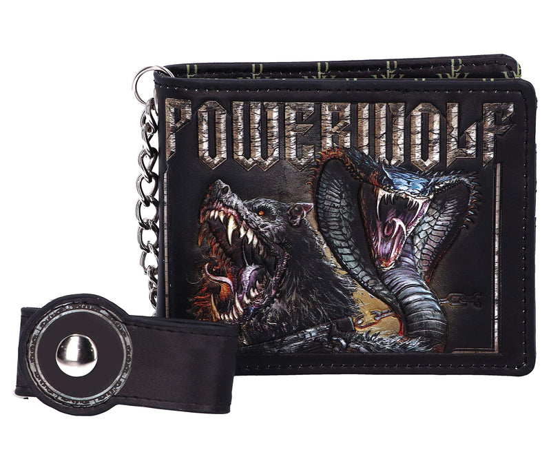Nemesis Now Cartera en Relieve con Licencia Oficial de Powerwolf Kiss of The Cobra King, Cuero, Black