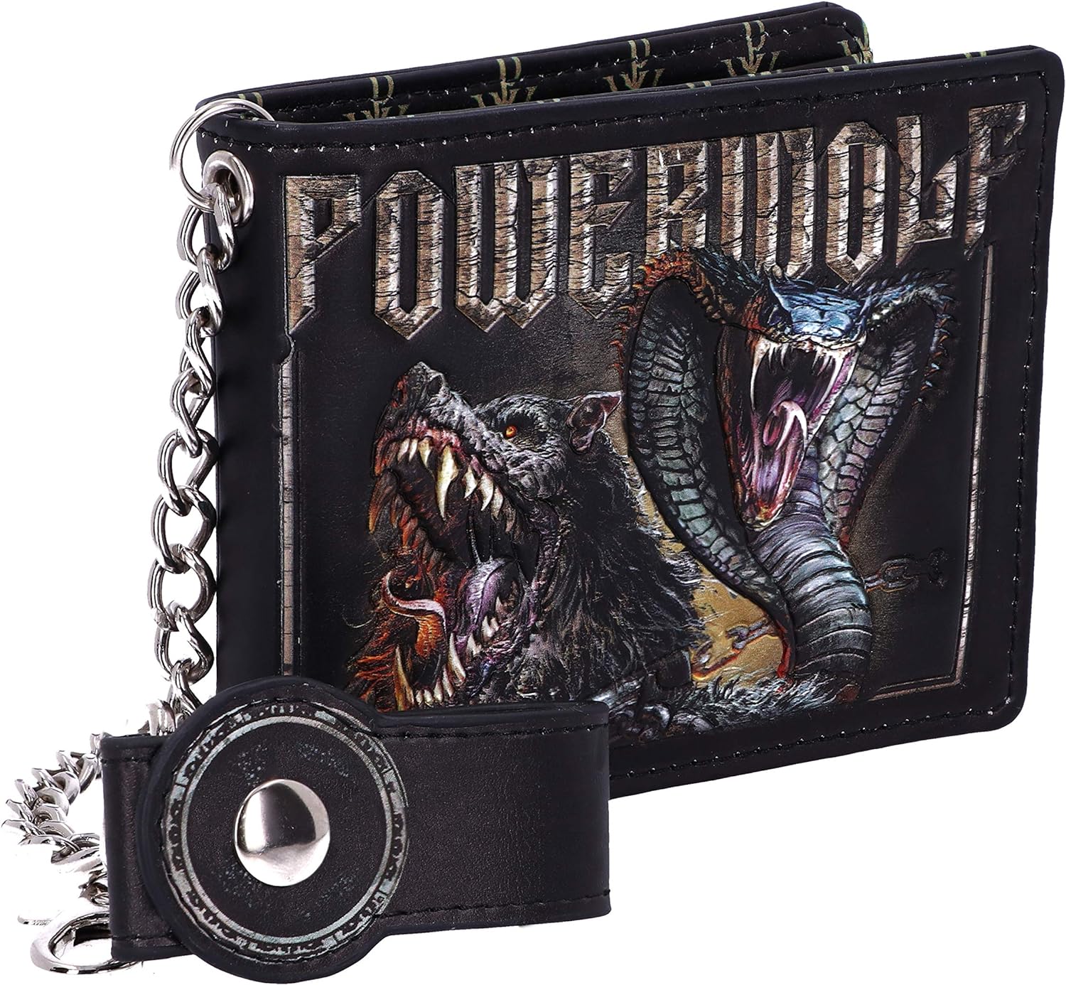 Nemesis Now Cartera en Relieve con Licencia Oficial de Powerwolf Kiss of The Cobra King, Cuero, Black
