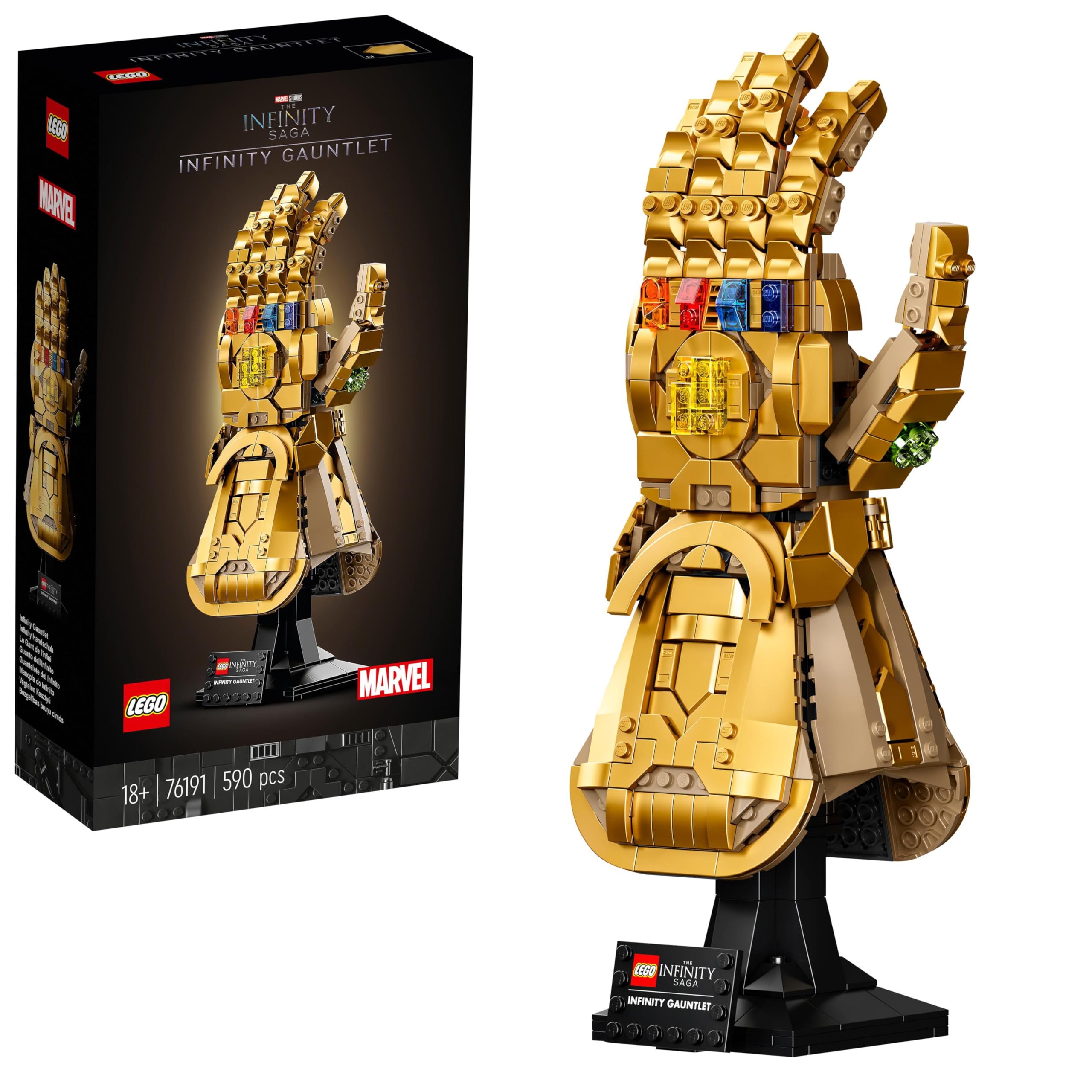LEGO 76191 Marvel Infinity Gauntlet Set, Collectible Thanos Glove With Infinity Stones, Collectible Avengers Gift Men, Women, Him, Her, Model Kits Adults To Build