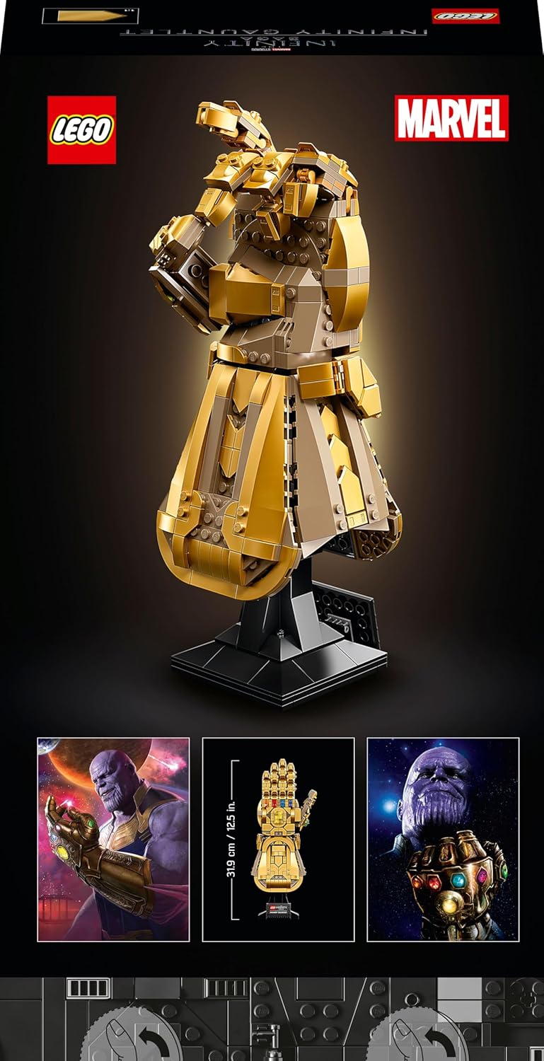 LEGO 76191 Marvel Infinity Gauntlet Set, Collectible Thanos Glove With Infinity Stones, Collectible Avengers Gift Men, Women, Him, Her, Model Kits Adults To Build