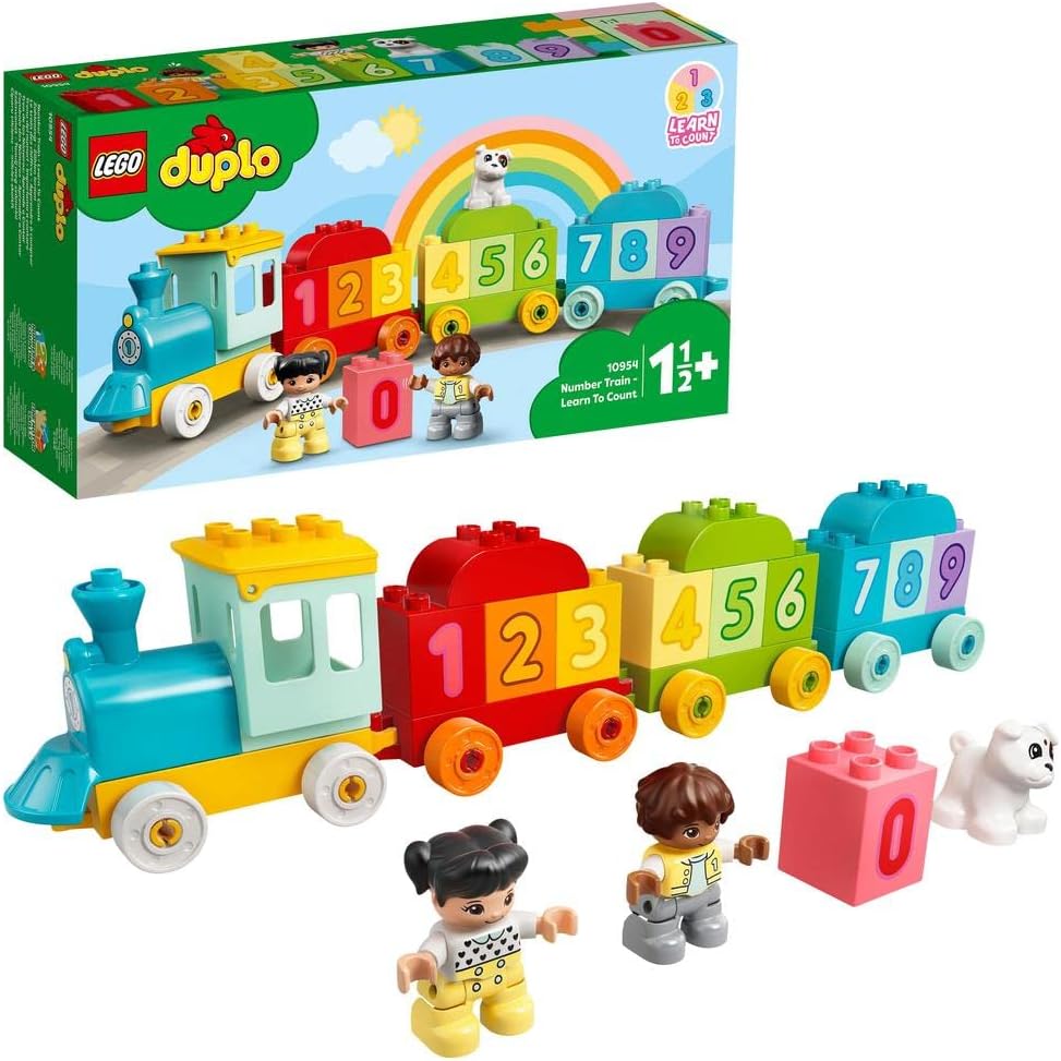 LEGO 10954 DUPLO My First Number Train Toy with Bricks for Learning Numbers, Preschool Educational Toys for 1.5-3 Year Old Toddlers, Girls & Boys, Early Development Activity Set