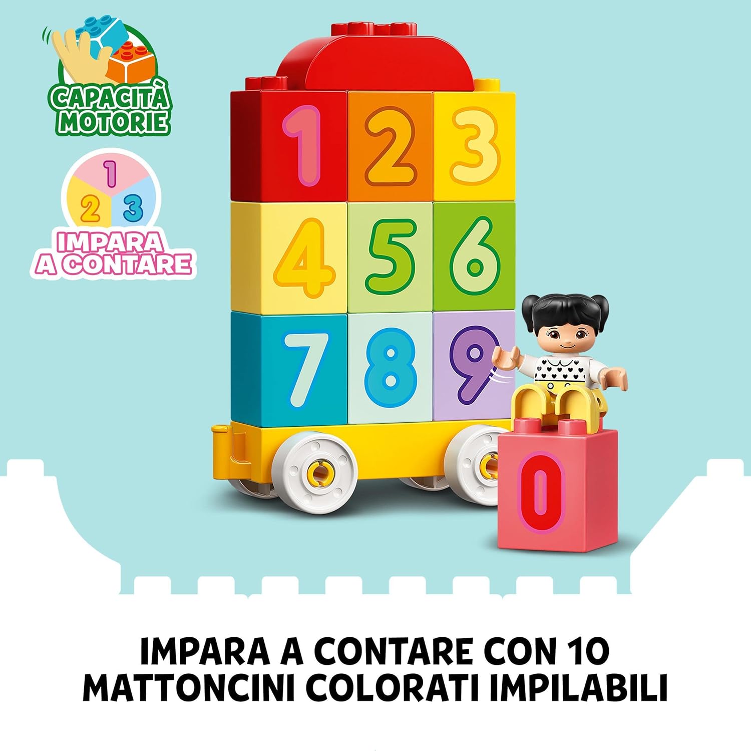 LEGO 10954 DUPLO My First Number Train Toy with Bricks for Learning Numbers, Preschool Educational Toys for 1.5-3 Year Old Toddlers, Girls & Boys, Early Development Activity Set