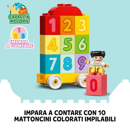 LEGO 10954 DUPLO My First Number Train Toy with Bricks for Learning Numbers, Preschool Educational Toys for 1.5-3 Year Old Toddlers, Girls & Boys, Early Development Activity Set