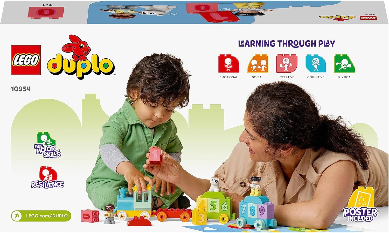 LEGO 10954 DUPLO My First Number Train Toy with Bricks for Learning Numbers, Preschool Educational Toys for 1.5-3 Year Old Toddlers, Girls & Boys, Early Development Activity Set