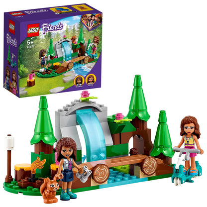LEGO 41677 Friends Forest Waterfall Camping Adventure Set, Building Toys with Andrea and Olivia Mini-Dolls & 41738 Friends Dog Rescue Bike Toy Set + Bike Toy Set