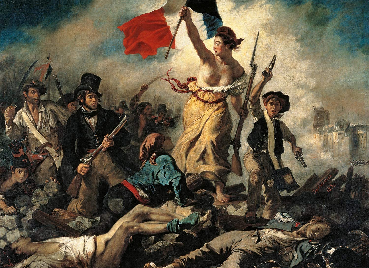 Clementoni - 39549 - Museum Collection Puzzle Louvre - Delacroix, Liberty Leading the People - 1000 pieces - Made in Italy - jigsaw puzzles for adult painting