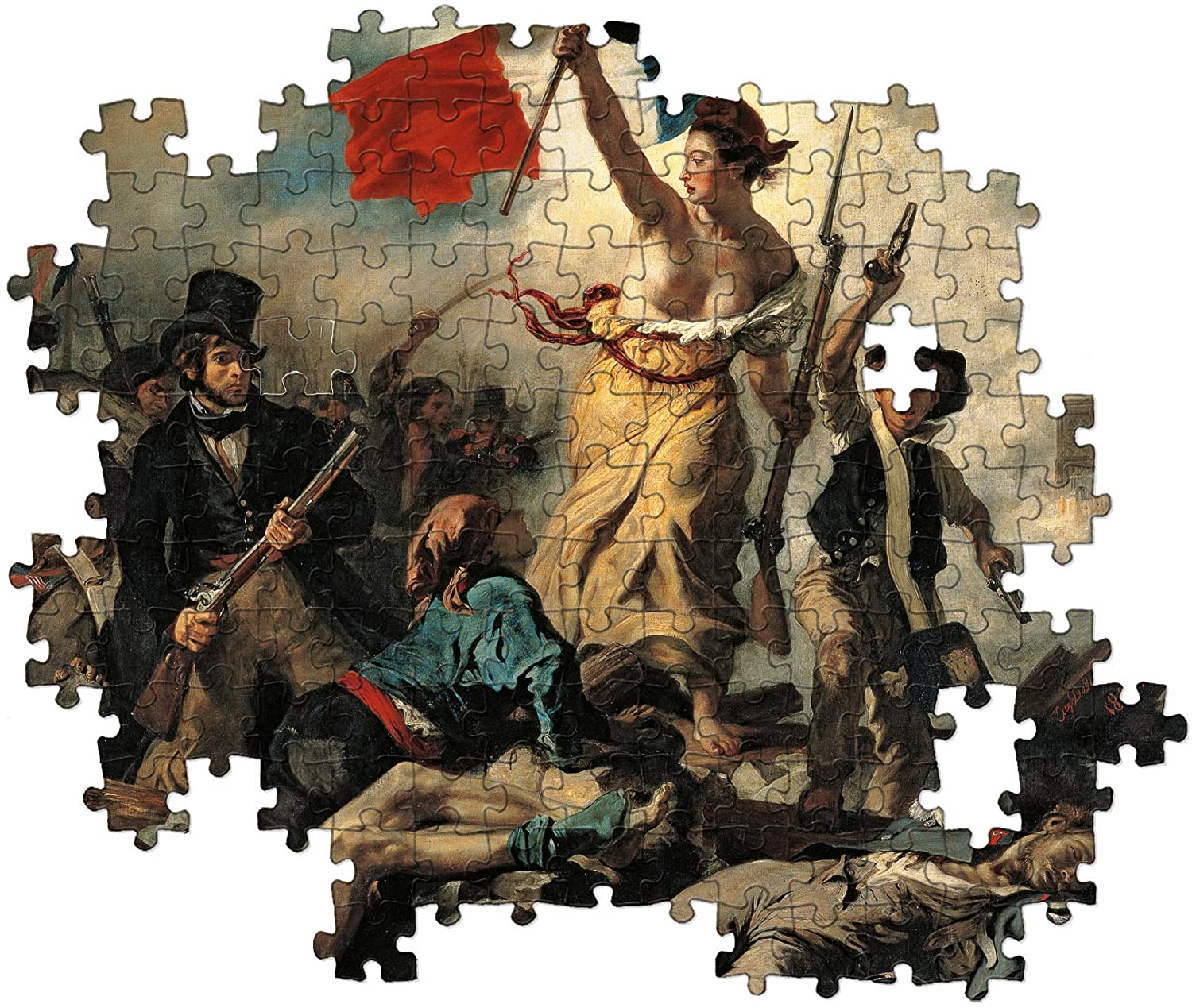 Clementoni - 39549 - Museum Collection Puzzle Louvre - Delacroix, Liberty Leading the People - 1000 pieces - Made in Italy - jigsaw puzzles for adult painting
