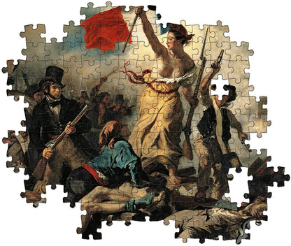Clementoni - 39549 - Museum Collection Puzzle Louvre - Delacroix, Liberty Leading the People - 1000 pieces - Made in Italy - jigsaw puzzles for adult painting