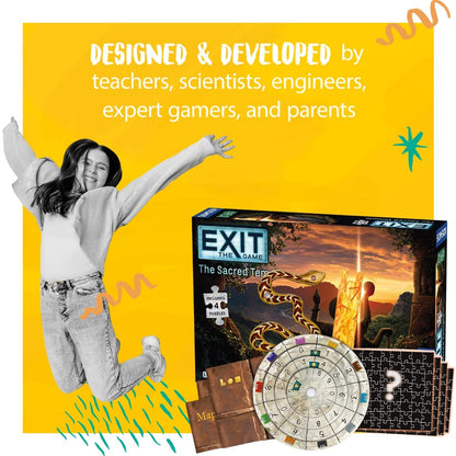 Thames & Kosmos - EXIT: The Sacred Temple Jigsaw Puzzle – Level: 3/5 – Unique Escape Room Game - 1-4 Players - Puzzle Solving Strategy Board Games for Adults & Kids, Ages 10+ - 692877