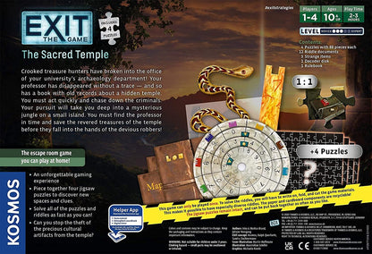 Thames & Kosmos - EXIT: The Sacred Temple Jigsaw Puzzle – Level: 3/5 – Unique Escape Room Game - 1-4 Players - Puzzle Solving Strategy Board Games for Adults & Kids, Ages 10+ - 692877