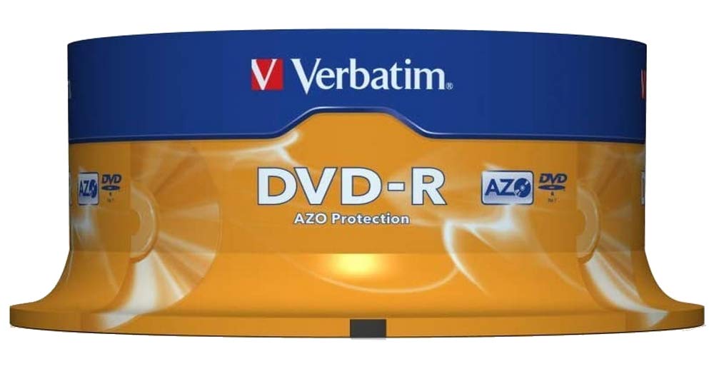 Verbatim DVD-R 16x Matt Silver 4.7GB, 25er Pack Spindel, DVD Rohlinge beschreibbar, 16-fache Brenngeschwindigkeit & Hardcoat Scratch Guard, DVD-R Rohlinge, DVD leer, Rohlinge DVD