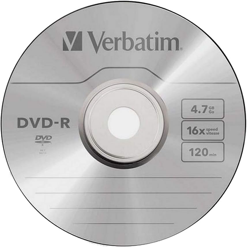 Verbatim DVD-R 16x Matt Silver 4.7GB, 25er Pack Spindel, DVD Rohlinge beschreibbar, 16-fache Brenngeschwindigkeit & Hardcoat Scratch Guard, DVD-R Rohlinge, DVD leer, Rohlinge DVD