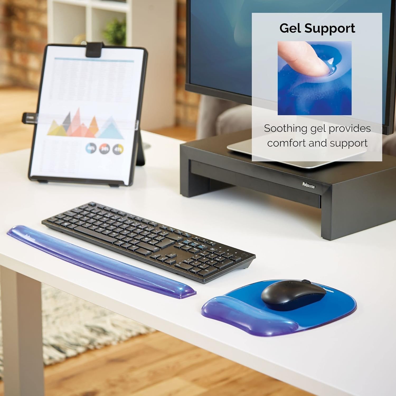 Fellowes Crystals Gel Keyboard Wrist Rest