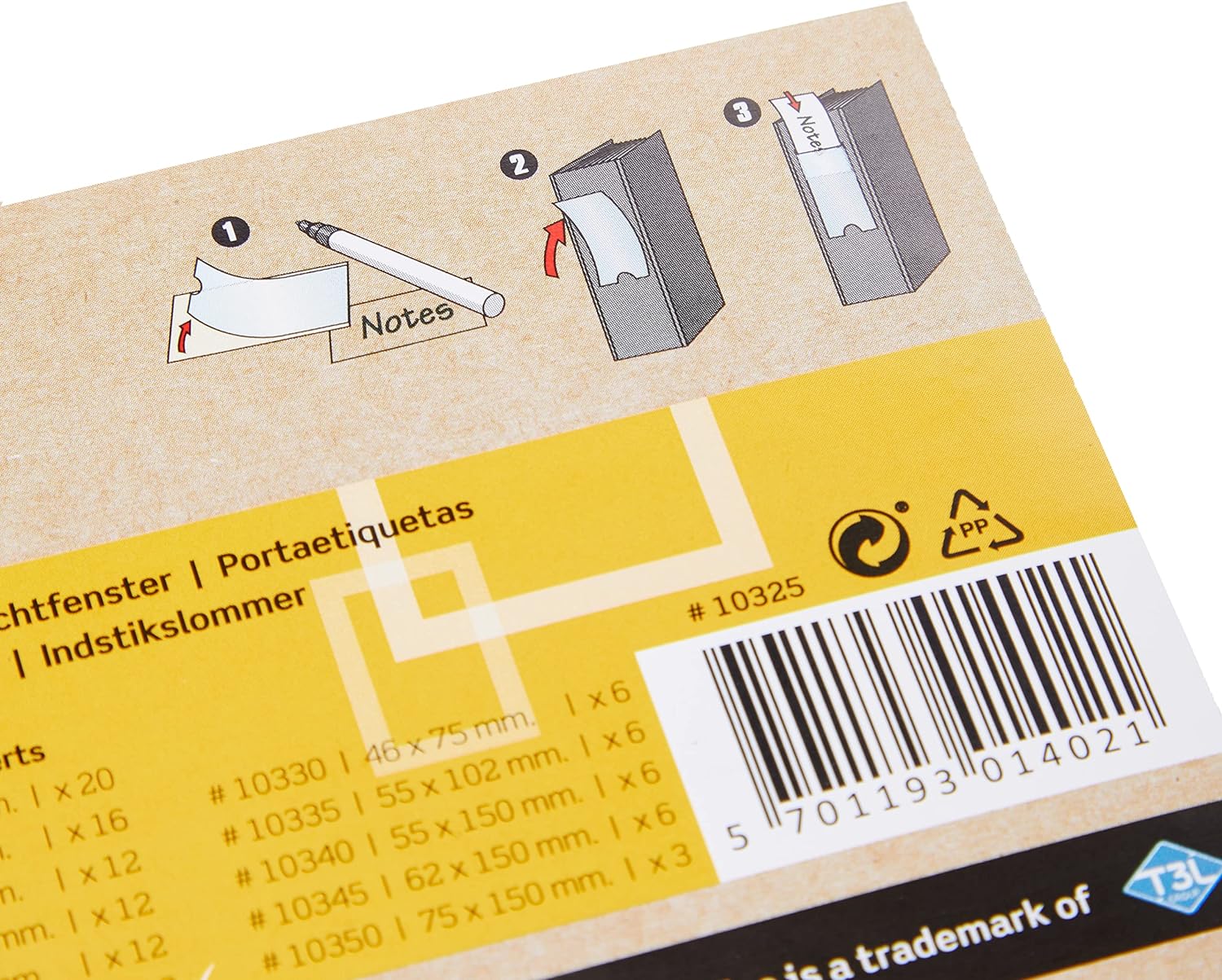 Pelltech TS-110528 3L Label Polypropylene Self-Adhesive Holder, 35mm x 102mm, Pack of 12
