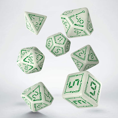 Q-Workshop Digital Glowing Dice Set Radiant & Green (SDGT3NQWS)