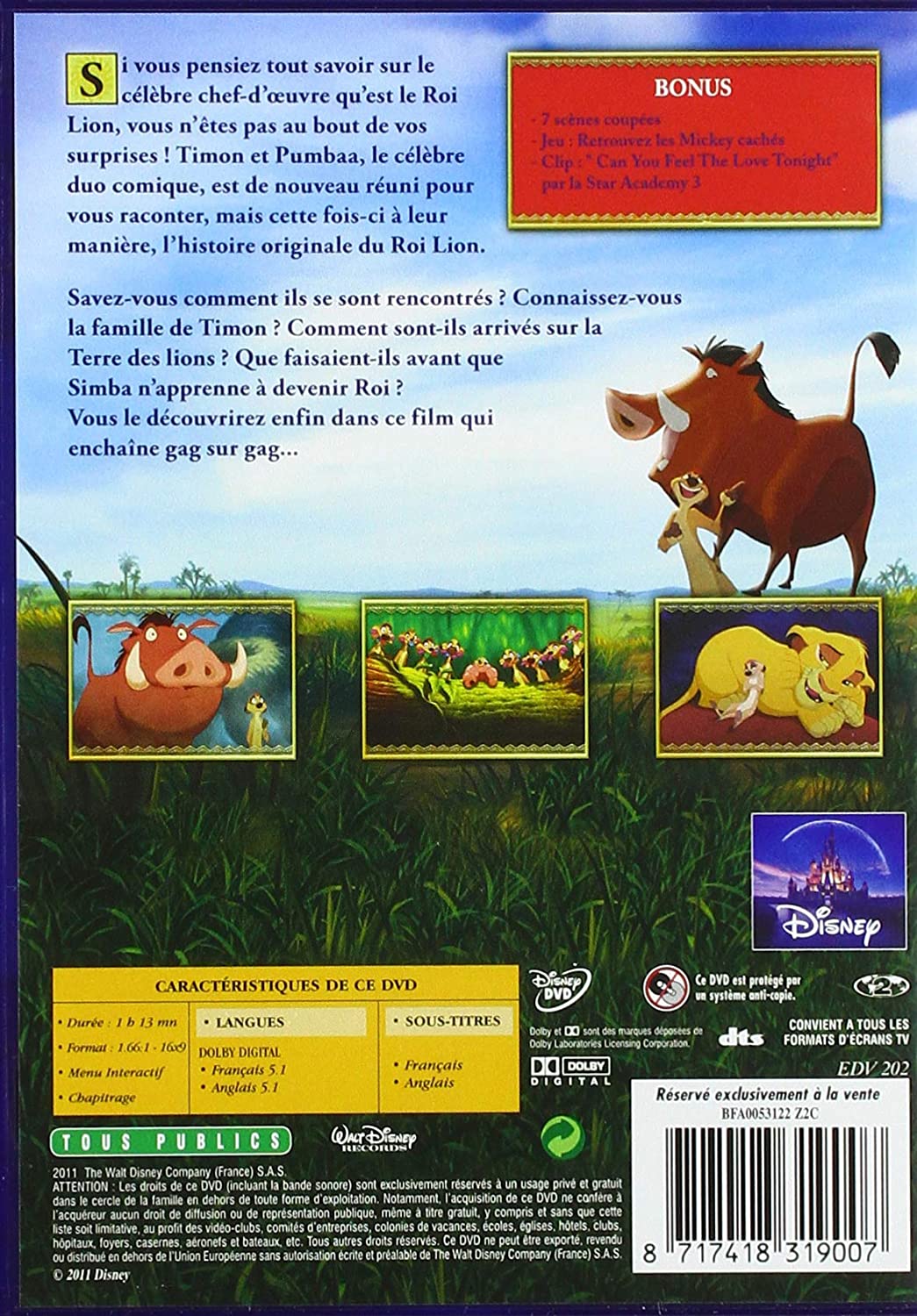 THE WALT DISNEY COMPAGNY Le Roi Lion 3, Hakuna Matata