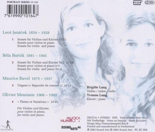 Janacek Sonata For Violin And Piano. Bartok Violin Sonata No. 2. Ravel Tzigane. Messiaen Th