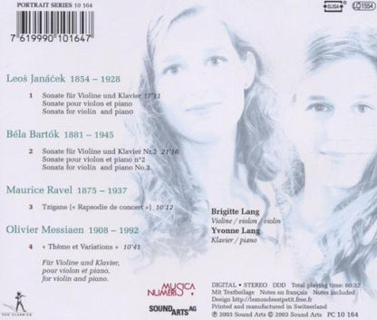 Janacek Sonata For Violin And Piano. Bartok Violin Sonata No. 2. Ravel Tzigane. Messiaen Th
