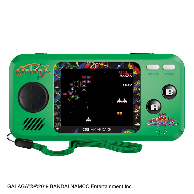 My Arcade Pocket Player Handheld Game Console: 3 Built In Games, Galaga, Galaxian, Xevious, Collectible, Full Color Display, Speaker, Volume Controls, Headphone Jack, Battery or Micro USB Powered
