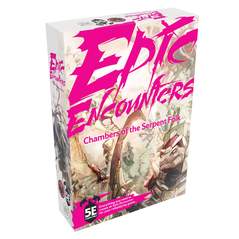 Epic Encounters: Chamber Of The Serpent Folk - RPG Fantasy Roleplaying Tabletop Game with 20 Detailed Miniatures, Double-Sided Game Mat, & Game Master Adventure Book with Monster Stats, 5E Compatible