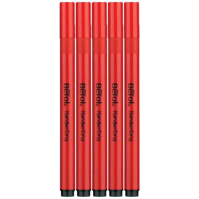 Berol Handwriting Pen 0.6MM Line Black (Pack 5) 2149169