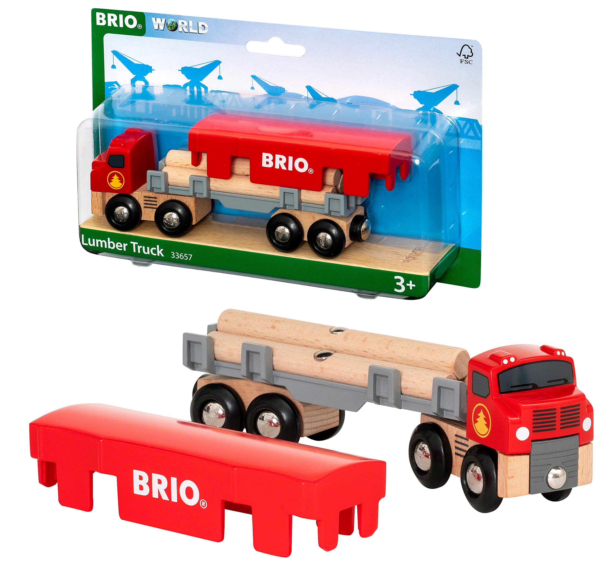 BRIO World Lumber Truck Toy Vehicle for Kids Age 3 Years Up