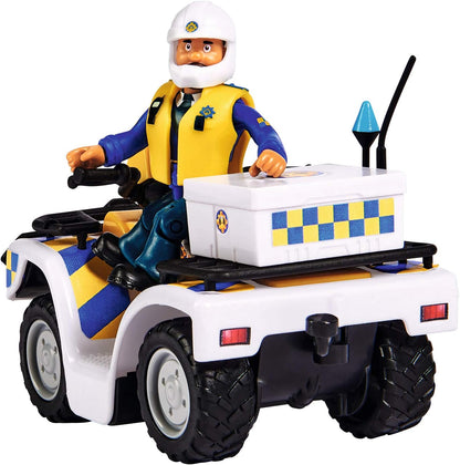 Simba 109251093 Fireman Sam Police Quad with Malcolm Figure, with Accessories, Season 12, from 3 Years