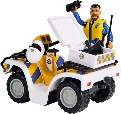 Simba 109251093 Fireman Sam Police Quad with Malcolm Figure, with Accessories, Season 12, from 3 Years
