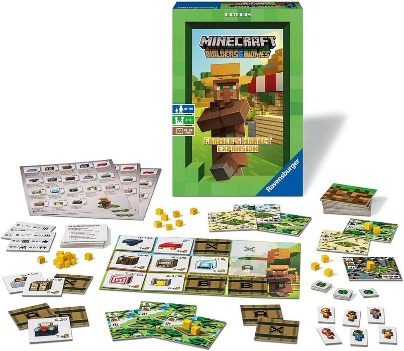 Ravensburger Minecraft Builders & Biomes Farmer's Market Expansion Pack - Strategy Board Game for Kids Age 10 Years Up (Requires Base Game