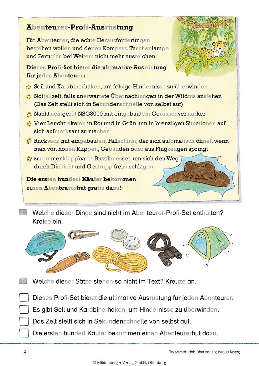 Das Übungsheft Lesen 4: Lesetraining und Leseverständnis, Deutsch, Klasse 4