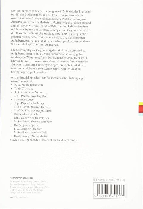 Test für Medizinische Studiengänge und Eignungstest für das Medizinstudium III: Originalversion III des TMS/EMS