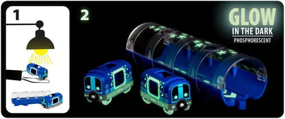 BRIO World Glow in the Dark Metro Train & Tunnel for Kids Age 3 Years Up - Compatible with all BRIO Railway Sets & Accessories