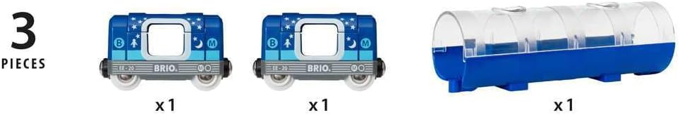 BRIO World Glow in the Dark Metro Train & Tunnel for Kids Age 3 Years Up - Compatible with all BRIO Railway Sets & Accessories