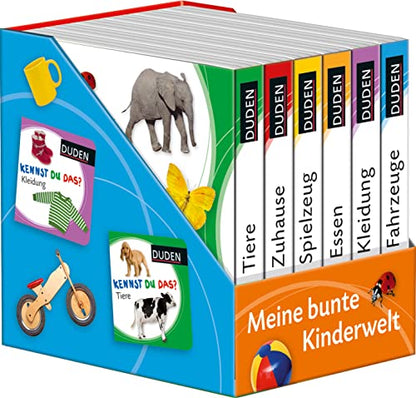 Duden 12+: Kennst du das? Meine bunte Kinderwelt (Würfel): 6 Mini-Bücher (Pappbilderbuch Bücher-Würfel, Band 1