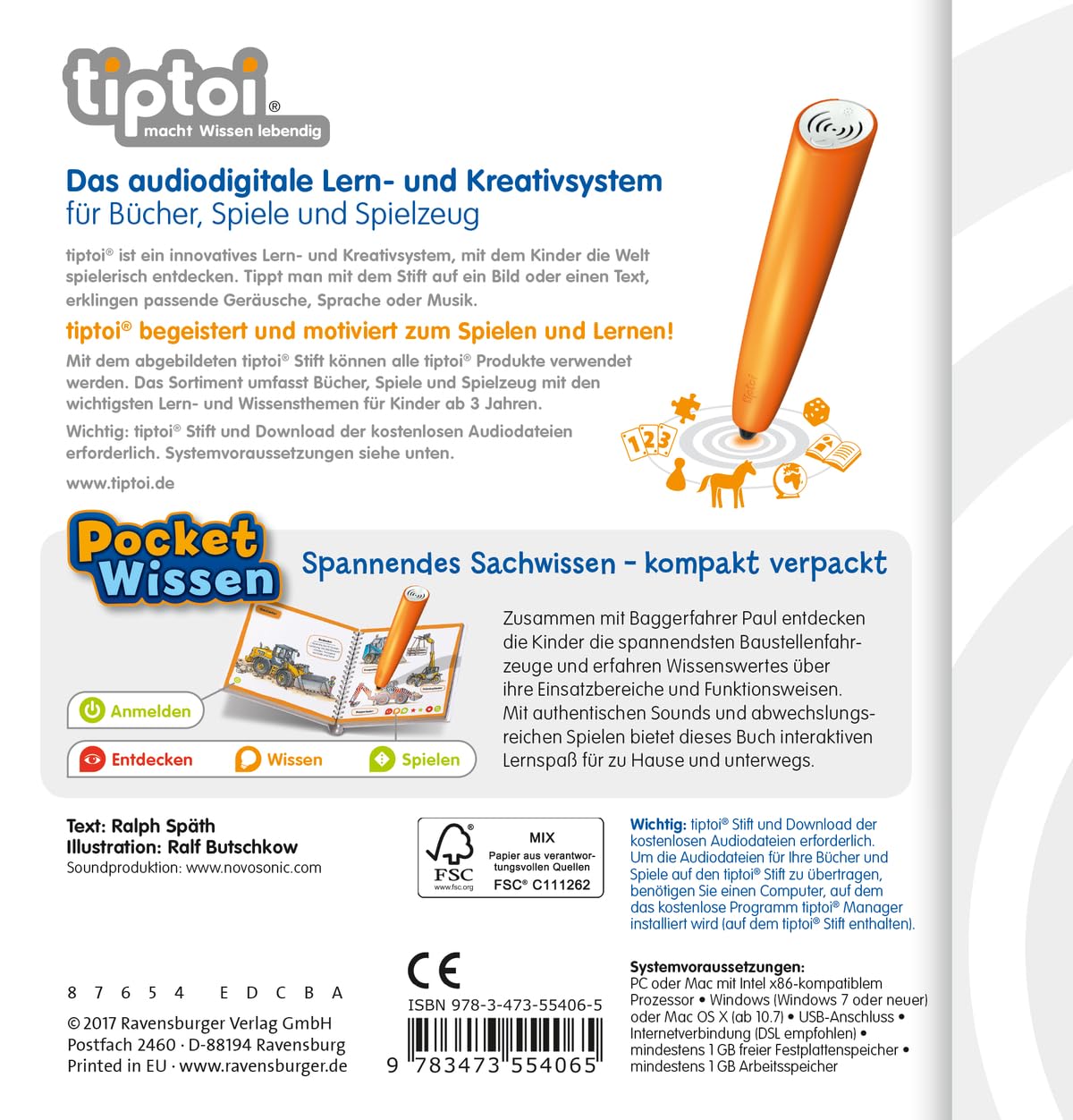 Ravensburger RAV tiptoi B Baustellenfahrzeuge | 55406