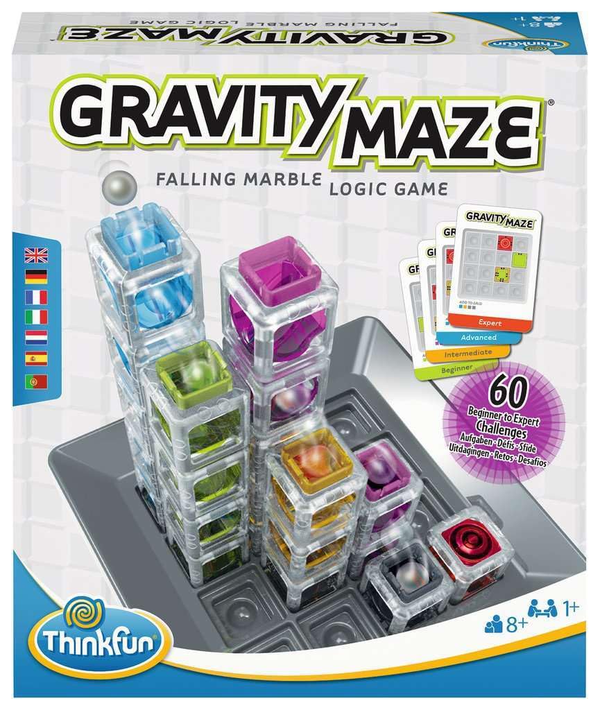 ThinkFun Gravity Maze Falling Marble Challenge Logic Brain Game and STEM Toys for Kids and Adults Age 8 Years Up - Gifts for Children Single