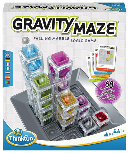 ThinkFun Gravity Maze Falling Marble Challenge Logic Brain Game and STEM Toys for Kids and Adults Age 8 Years Up - Gifts for Children Single