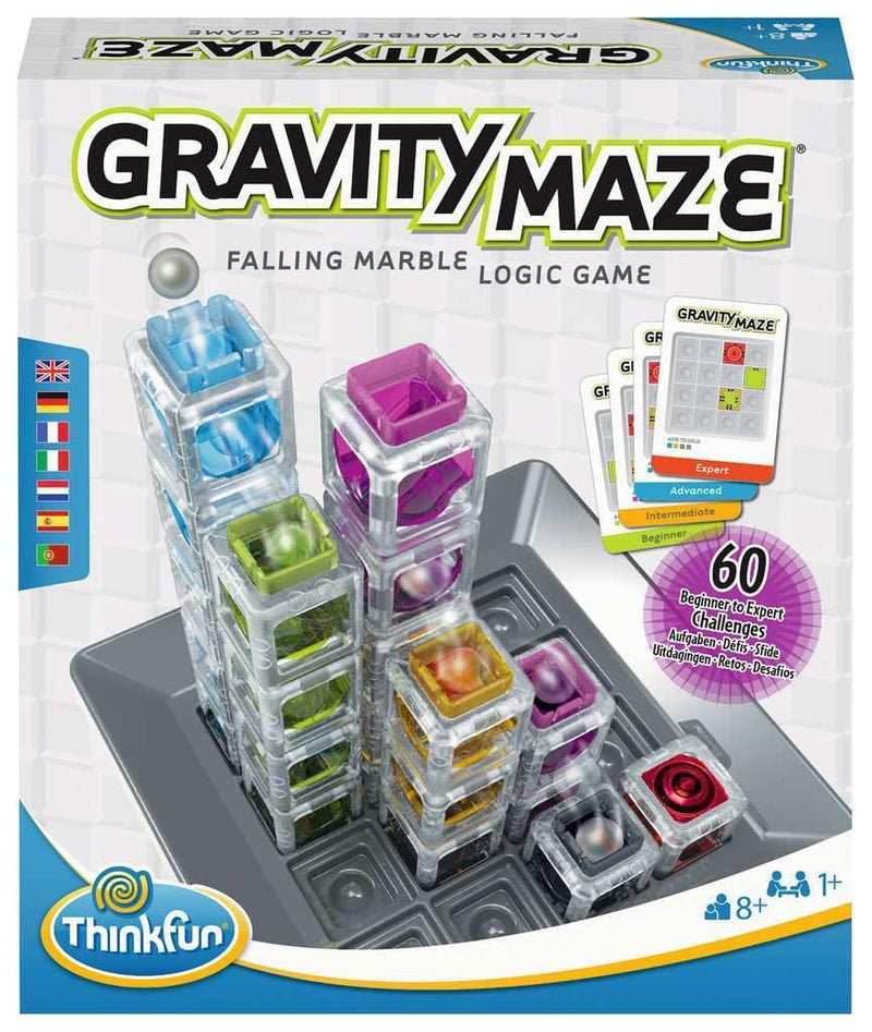 ThinkFun Gravity Maze Falling Marble Challenge Logic Brain Game and STEM Toys for Kids and Adults Age 8 Years Up - Gifts for Children Single