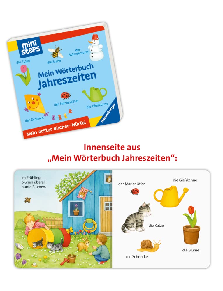 ministeps: Mein erster Bücher-Würfel: Meine ersten Wörter (Bücher-Set): Ab 12 Monate (ministeps Bücher)